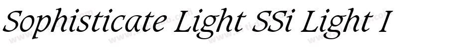 Sophisticate Light SSi Light Italic字体转换